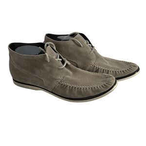 John Varvatos USA Beige Suede Lace Up moccasin Ankle Chukka Boots Sz 11.5